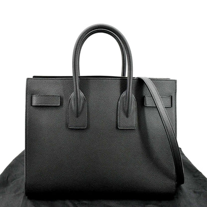 YVES SAINT LAURENT Sac de Jour Leather Satchel Shoulder Bag Black