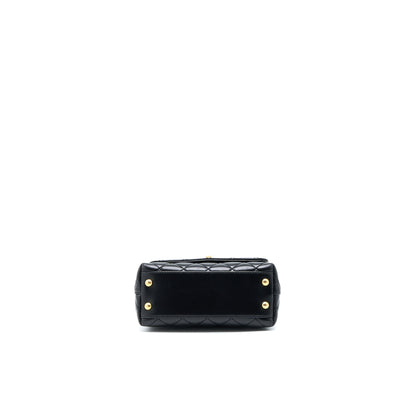 Chanel 22A Mini Coco Handle with Detailed Letter Handle Calfskin Black Brushed  (Microchip)