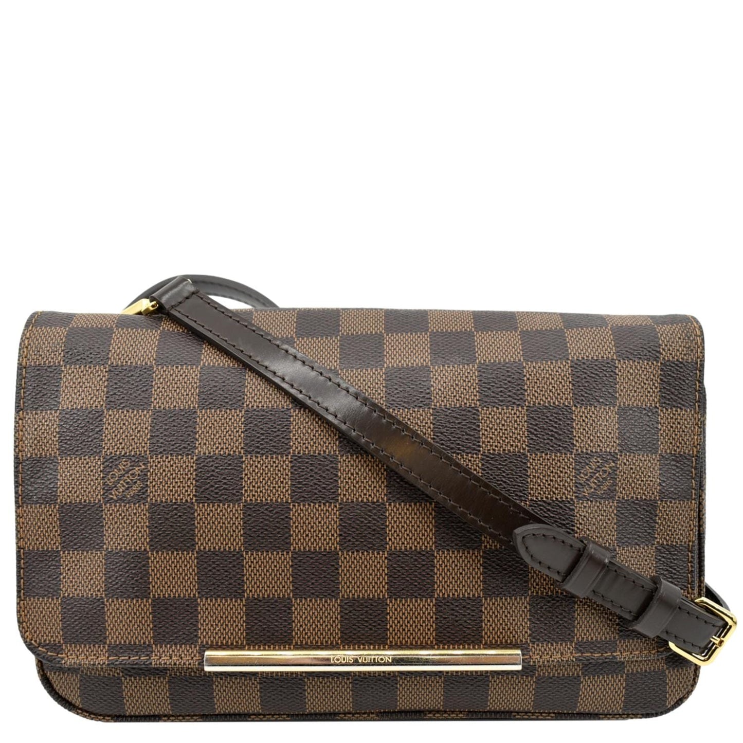 LOUIS VUITTON Hoxton PM Damier Ebene Crossbody Bag Brown