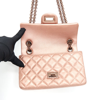 Chanel Mini 2.55 Reissue Flap Bag Calfskin Metallic Pink