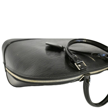 LOUIS VUITTON Alma GM Electric Epi Leather Satchel Bag Black