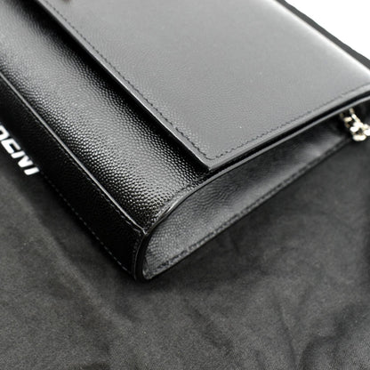 YVES SAINT LAURENT Kate Medium Grain De Poudre Leather Crossbody Bag Black