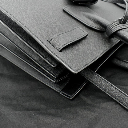 YVES SAINT LAURENT Sac de Jour Leather Satchel Shoulder Bag Black