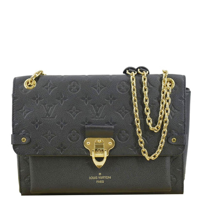 LOUIS VUITTON Vavin MM Monogram Empreinte Leather Shoulder Bag Black