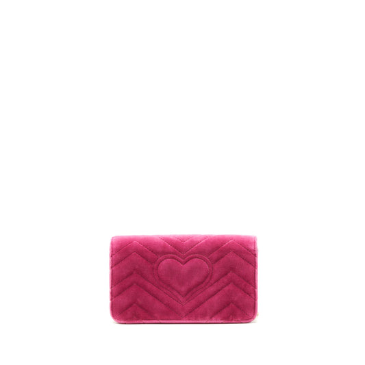 Gucci Velvet Wallet with chain pink  limited edition