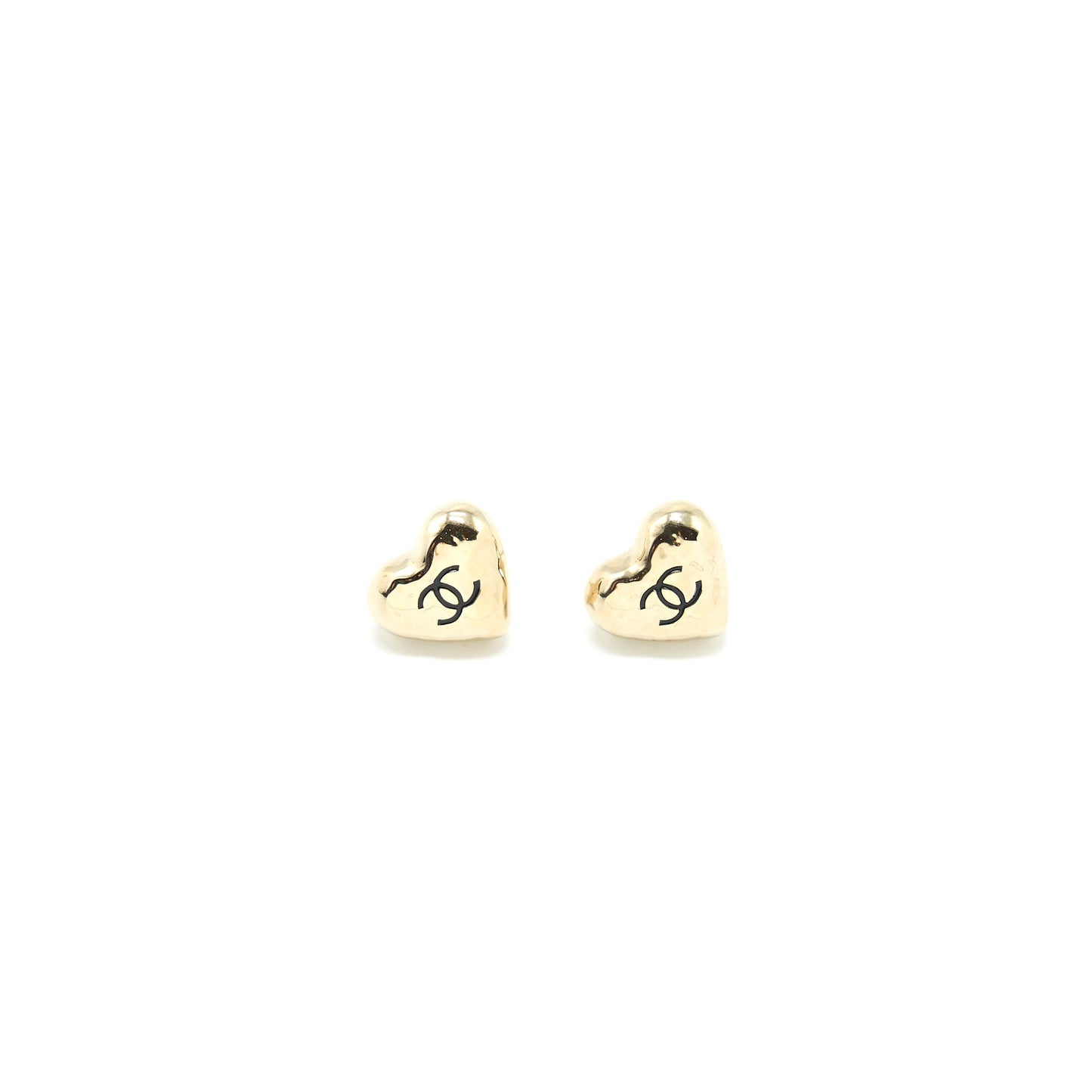 Chanel 22C Heart Earring Light Gold Tone