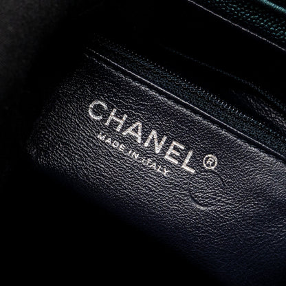 Chanel 18b Filigree Backpack Caviar Iridescent Dark Turquoise Multicolour Hardware