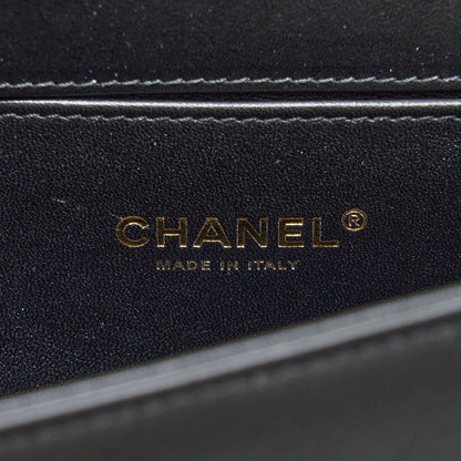 Chanel Medium Boy Bag Calfskin Black  (Microchip)