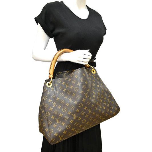 LOUIS VUITTON Artsy MM Monogram Canvas Shoulder Bag Brown