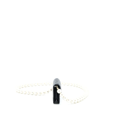 Chanel Mini Flap Bag with Giant Pearl Chain Lambskin Black L