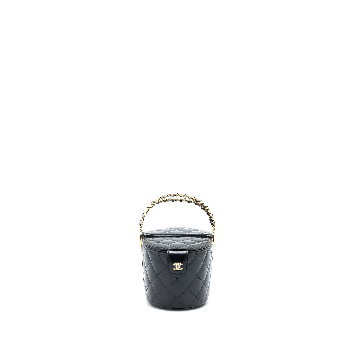 Chanel 23C Flap Bucket Bag Lambskin Black  (Microchip)