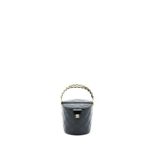 Chanel 23C Flap Bucket Bag Lambskin Black  (Microchip)