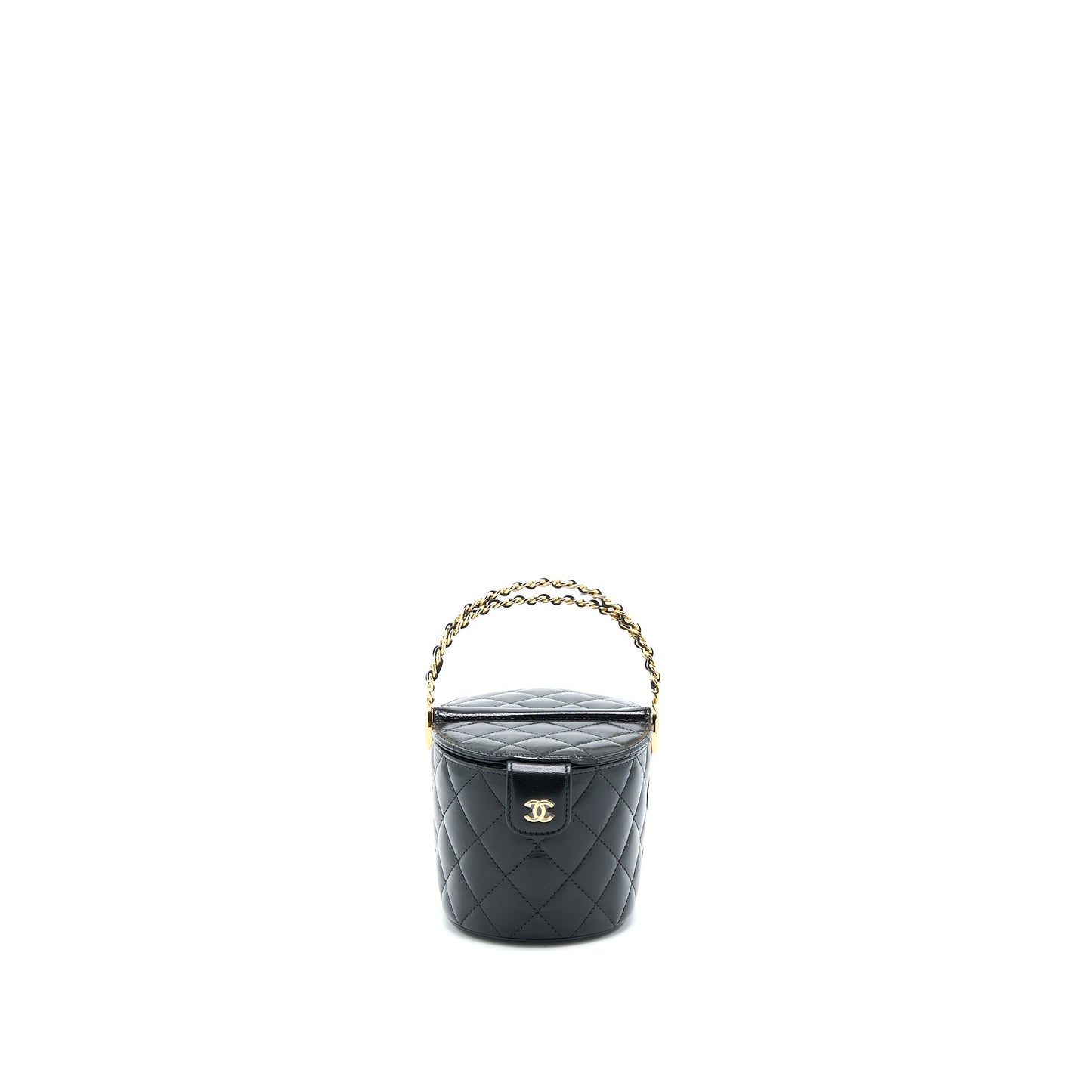 Chanel 23C Flap Bucket Bag Lambskin Black  (Microchip)