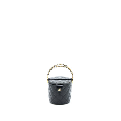 Chanel 23C Flap Bucket Bag Lambskin Black  (Microchip)