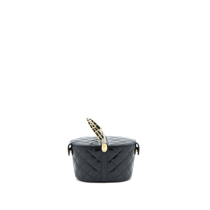Chanel 23C Flap Bucket Bag Lambskin Black  (Microchip)
