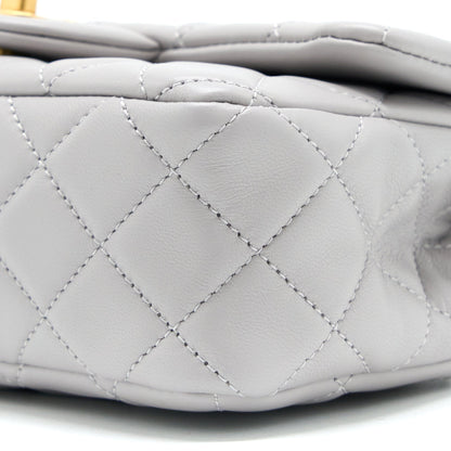 Chanel 22B Pearl Crush Mini Rectangular Flap Bag Lambskin Light Grey (Microchip)