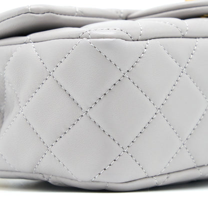Chanel 22B Pearl Crush Mini Rectangular Flap Bag Lambskin Light Grey (Microchip)