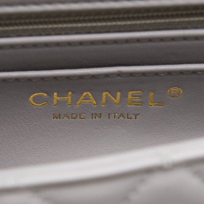 Chanel 22B Pearl Crush Mini Rectangular Flap Bag Lambskin Light Grey (Microchip)