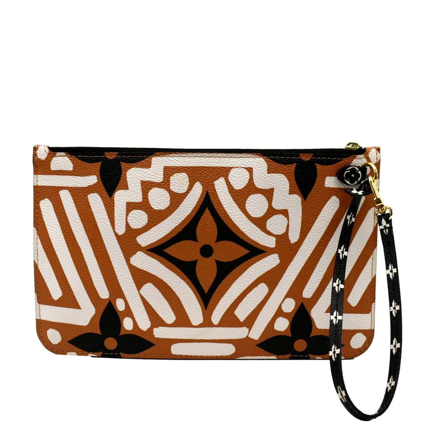 LOUIS VUITTON Neverfull Crafty Monogram Giant Wristlet Pouch Brown