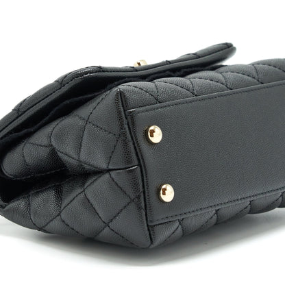 Chanel Mini Coco Handle Caviar Black L