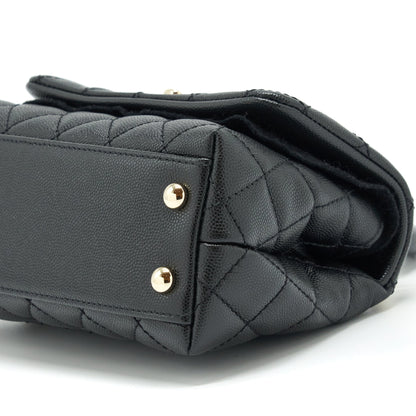 Chanel Mini Coco Handle Caviar Black L