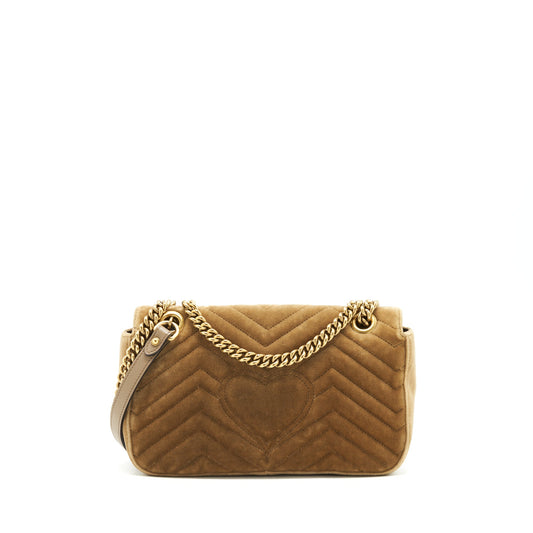 Gucci Marmont bag velvet gold tan