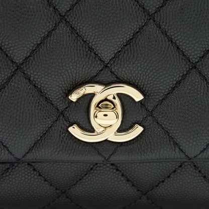 Chanel Mini Coco Handle Caviar Black L