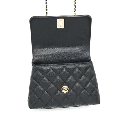 Chanel Mini Coco Handle Caviar Black L
