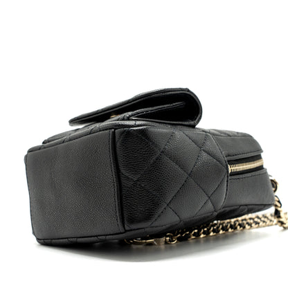 Chanel 24C mini backpack / crossbody bag caviar black L (microchip)