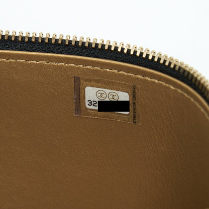 Chanel 22S Pearl Crush Long Vanity With Chain Lambskin Black