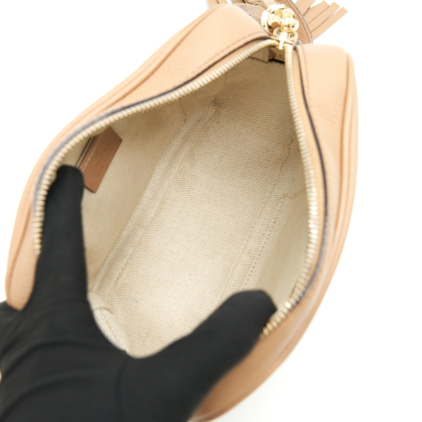 GUCCI DISCO CAMERA BAG IN BEIGE