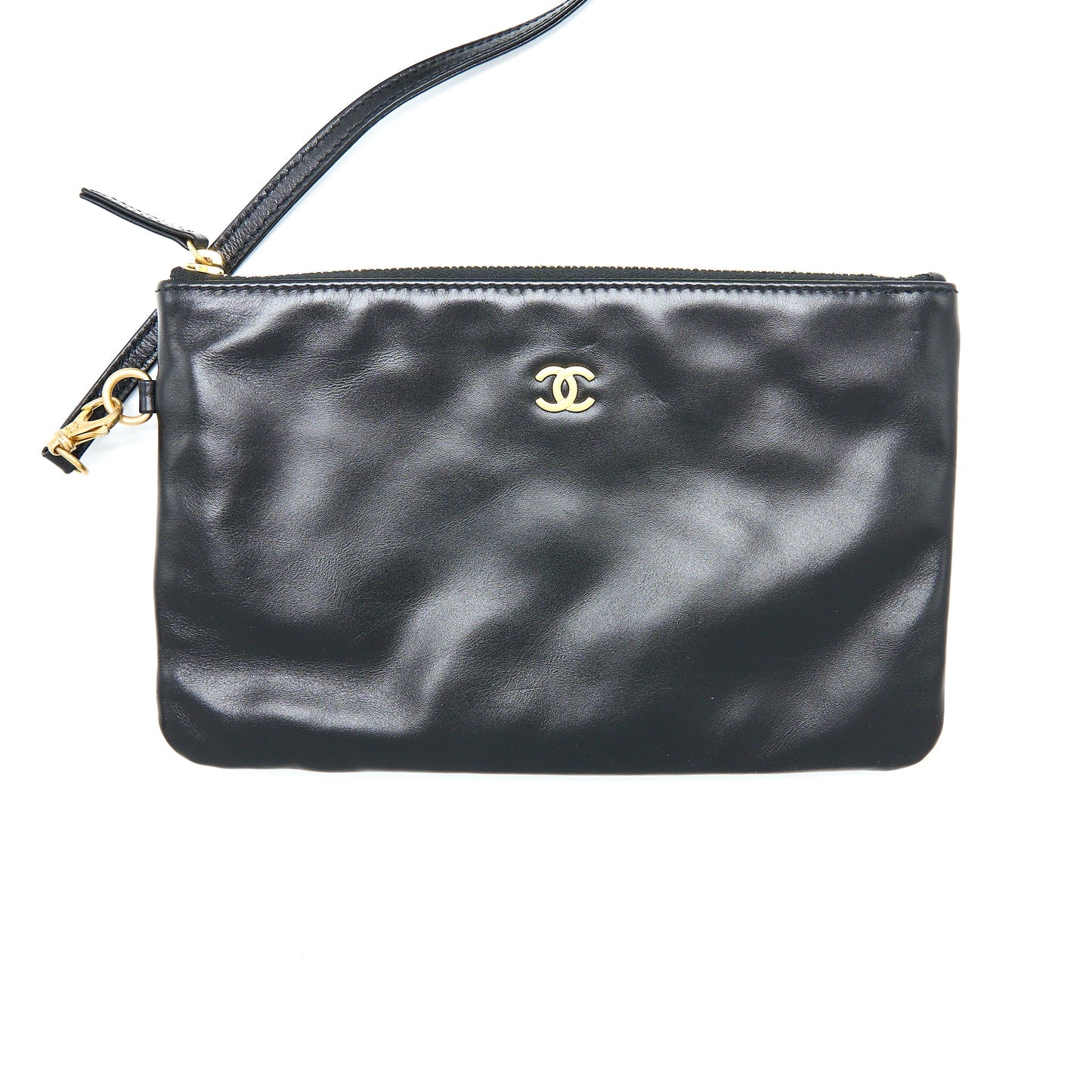 Chanel Medium 22 Bag Shiny Calfskin Black Brushed  (Microchip)