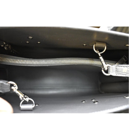 YVES SAINT LAURENT Sac de Jour Crocodile-Embossed Satchel Bag Grey