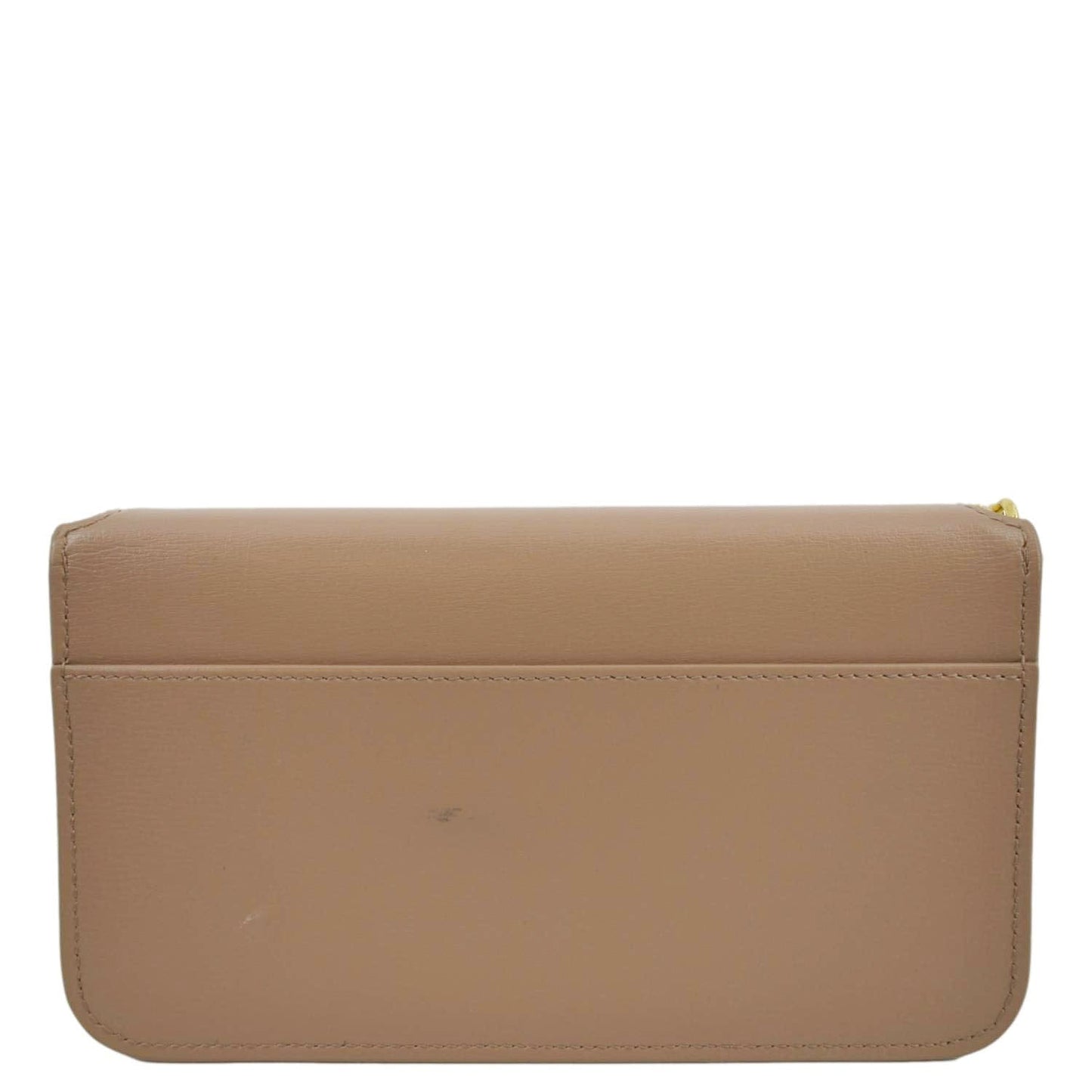 YVES SAINT LAURENT Cassandre Phone Holder Leather Shoulder Bag Dark Beige