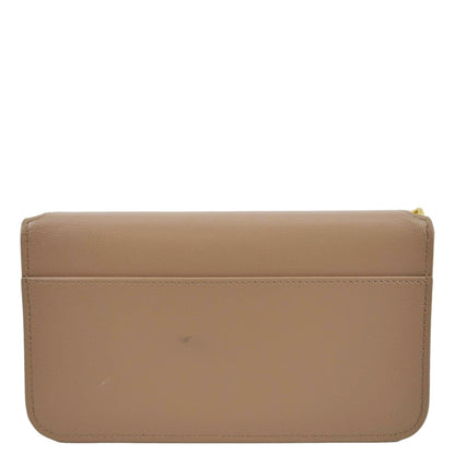 YVES SAINT LAURENT Cassandre Phone Holder Leather Shoulder Bag Dark Beige