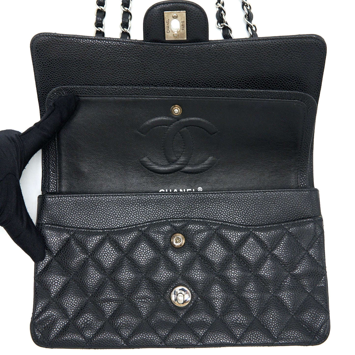 Chanel Medium Classic Double Flap Bag Caviar Black