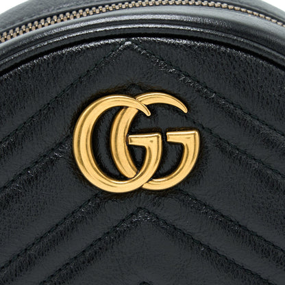 Gucci GG Mormont Round Shoulder Bag Calfskin Black