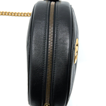 Gucci GG Mormont Round Shoulder Bag Calfskin Black