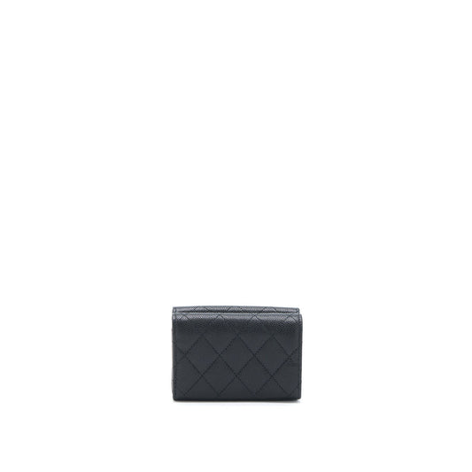 Chanel Small Compact Wallet Caviar Black L