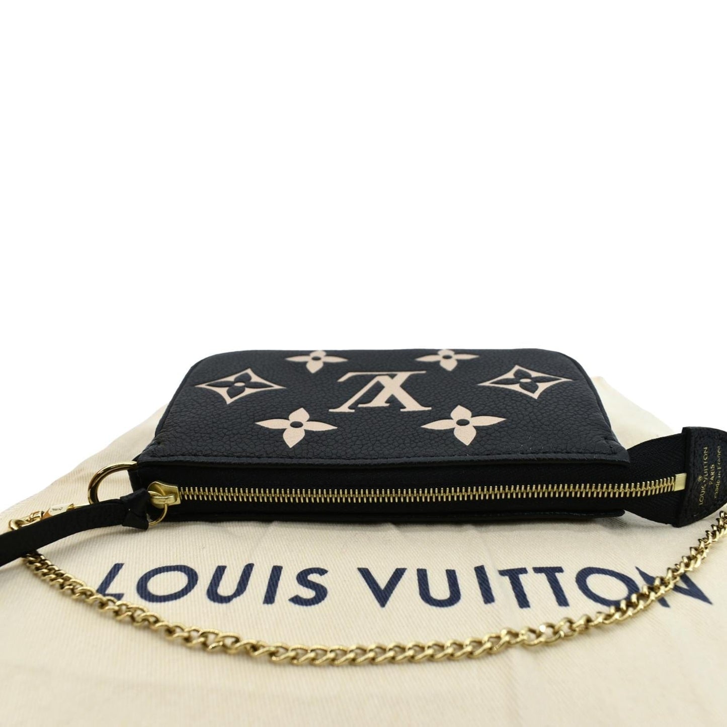 LOUIS VUITTON Mini Pochette Bicolor Monogram Empreinte Accessoires Pouch Black