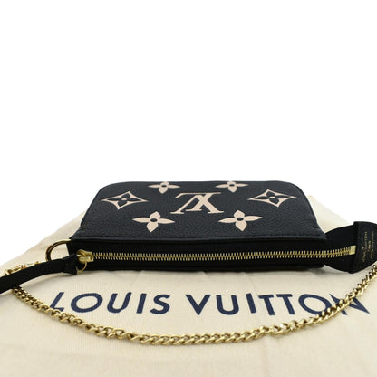 LOUIS VUITTON Mini Pochette Bicolor Monogram Empreinte Accessoires Pouch Black