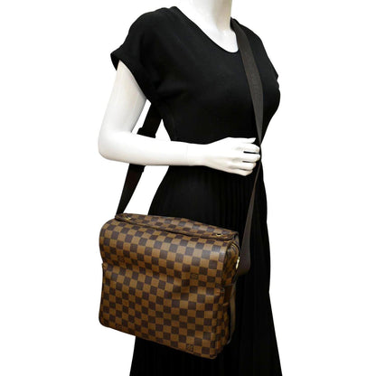 LOUIS VUITTON Naviglio Damier Ebene Messenger Bag Brown