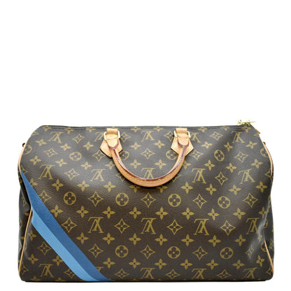 LOUIS VUITTON Speedy 40 Bandouliere Heritage Monogram Canvas Travel Bag Brown