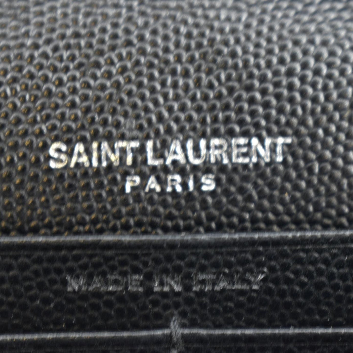 YVES SAINT LAURENT Cassandre Chain Wallet Leather Crossbody Bag Black