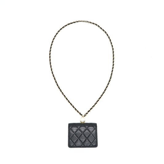 Chanel Flap Coin Purse with Chain Black Caviar L