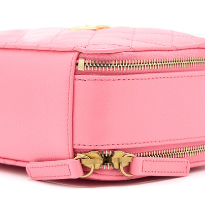 Chanel 22S Letter Top Handle Small Vanity Case Caviar Pink Brushed