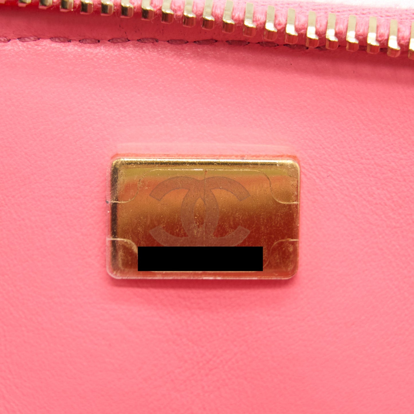 Chanel 22S Letter Top Handle Small Vanity Case Caviar Pink Brushed