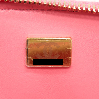 Chanel 22S Letter Top Handle Small Vanity Case Caviar Pink Brushed