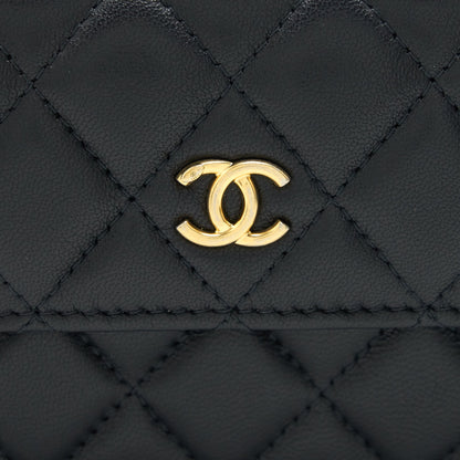 Chanel pearl crush Belt Bag Black with  serial 30