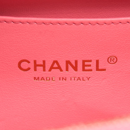 Chanel 22S Letter Top Handle Small Vanity Case Caviar Pink Brushed